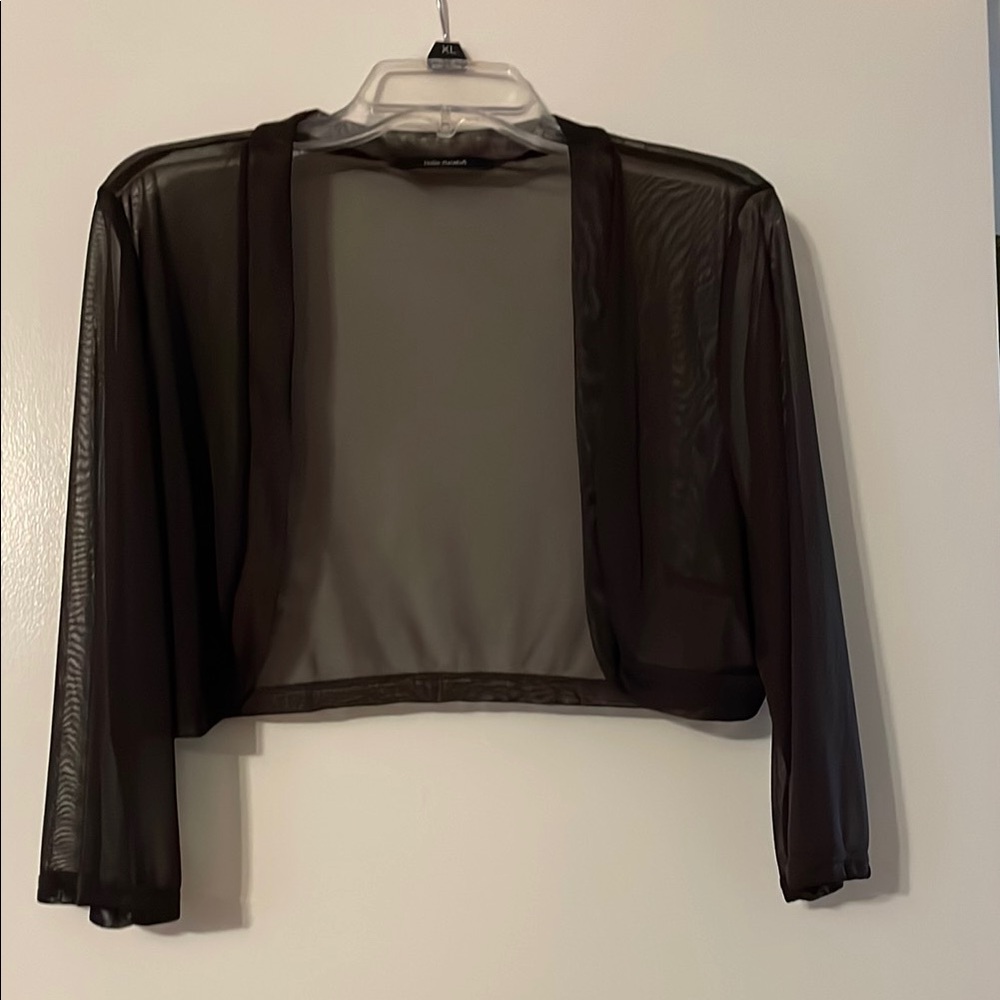 Sheer Brown Cropped Cardigan XL